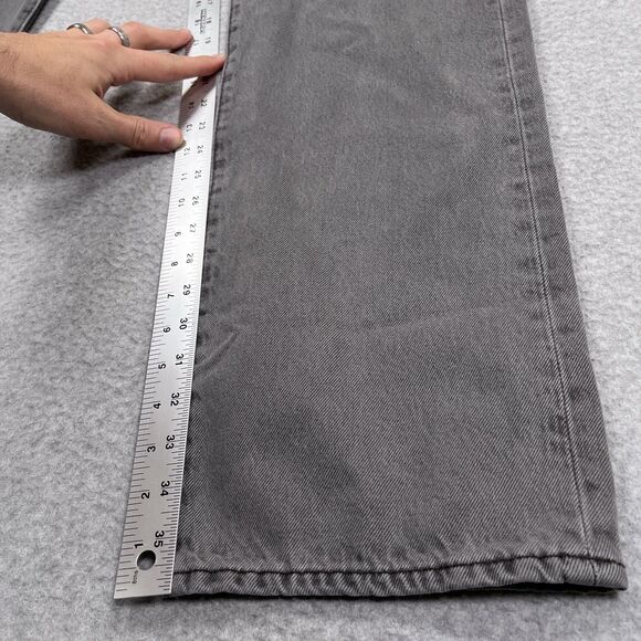 Levis Premium 501 Jeans Mens 36 x 36 Gray Straight Leg Button Fly Big E Denim - Picture 6 of 15